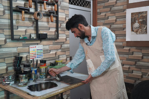 Vijay Singh Beniwal at his Studio: