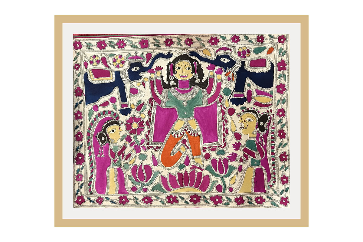 Untitled (Gajalakshmi with attendants)